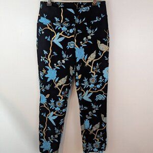 Soft Surroundings Asian Floral Bird Ponte Pull-On Pant, Sz Petite XS